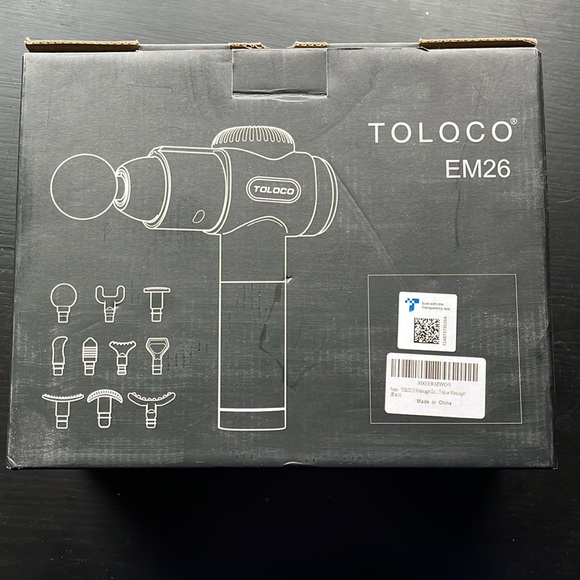 Toloco Massage Gun black with 10 attachments, portable case and user manual - Picture 2 of 9